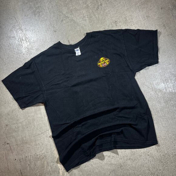 Y2K Harley Davidson Military Sales T-Shirt XL Black Flame - Picture 3 of 7